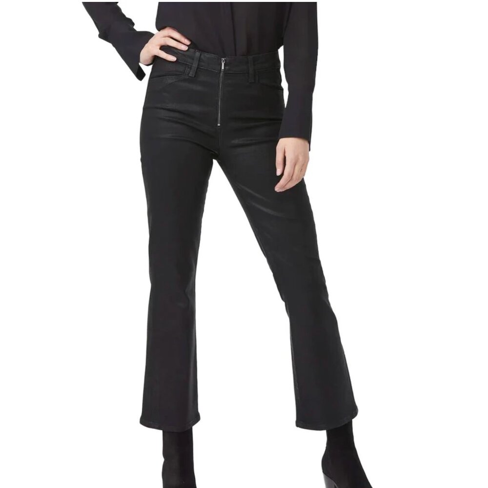 Paige Claudine Zip Front Crop Pants - Black Fog Luxe - 27